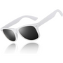 HD Polarisierte Sonnenbrille mit UV400 Schutz und Komfort-Matt Weiß Rahmen | Rauchglas-Luzern Mode