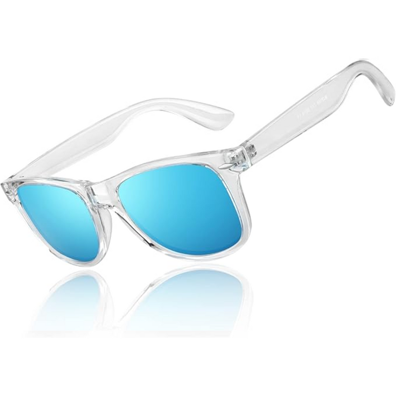 HD Polarisierte Sonnenbrille mit UV400 Schutz und Komfort-Transparent Rahmen | Revo Eisblaues Glas-Luzern Mode