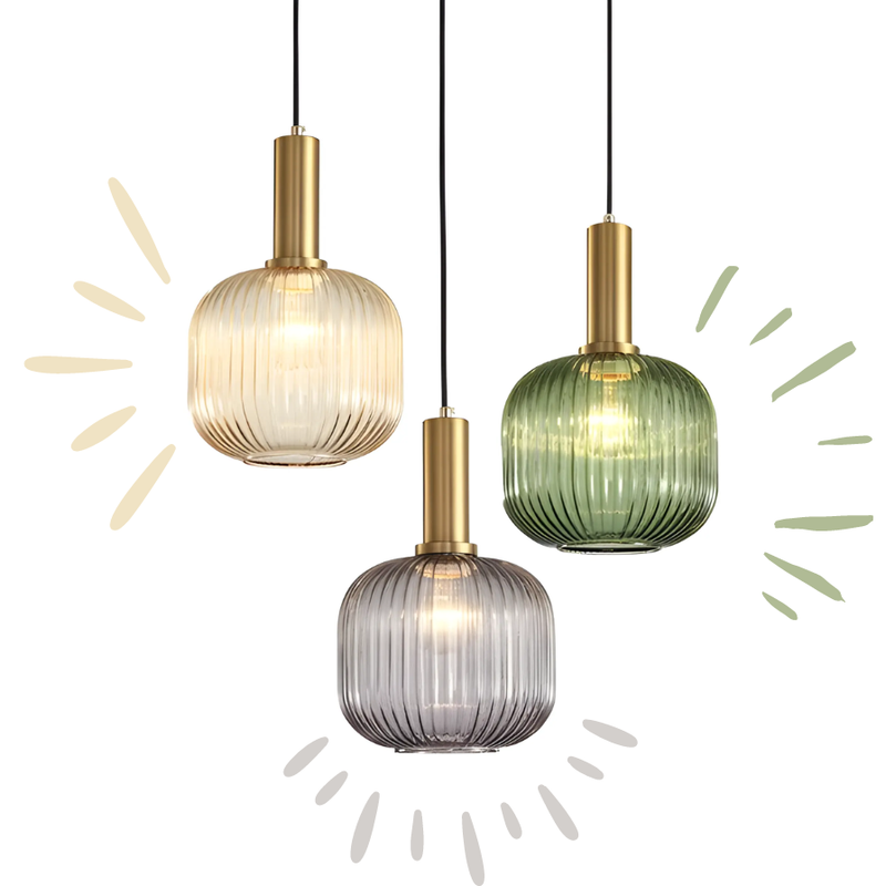 Hängeleuchte | Glas Retro Stilvoll Vintage Farbig Atmosphärisch Einzigartig-Luzern Mode