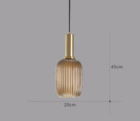Hängeleuchte | Glas Retro Stilvoll Vintage Farbig Atmosphärisch Einzigartig-Braun-A-Luzern Mode