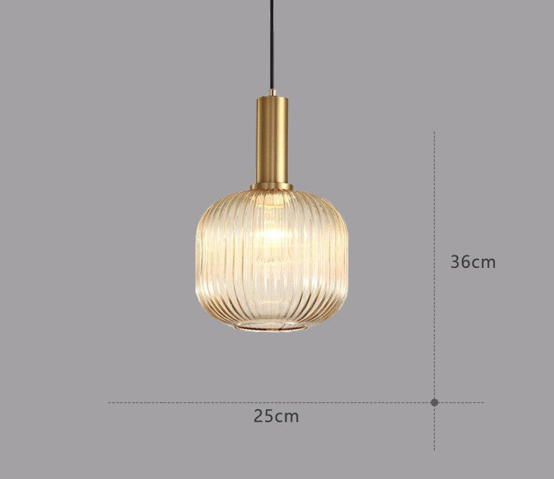 Hängeleuchte | Glas Retro Stilvoll Vintage Farbig Atmosphärisch Einzigartig-Braun-B-Luzern Mode