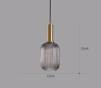 Hängeleuchte | Glas Retro Stilvoll Vintage Farbig Atmosphärisch Einzigartig-Grau-A-Luzern Mode