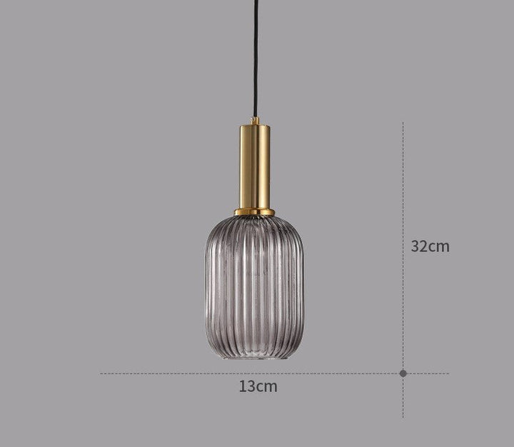 Hängeleuchte | Glas Retro Stilvoll Vintage Farbig Atmosphärisch Einzigartig-Grau-A-Luzern Mode