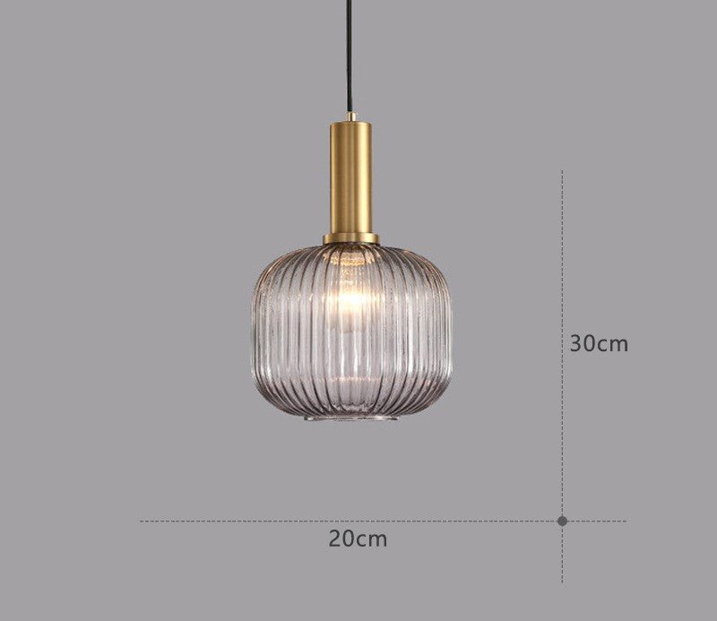 Hängeleuchte | Glas Retro Stilvoll Vintage Farbig Atmosphärisch Einzigartig-Grau-B-Luzern Mode