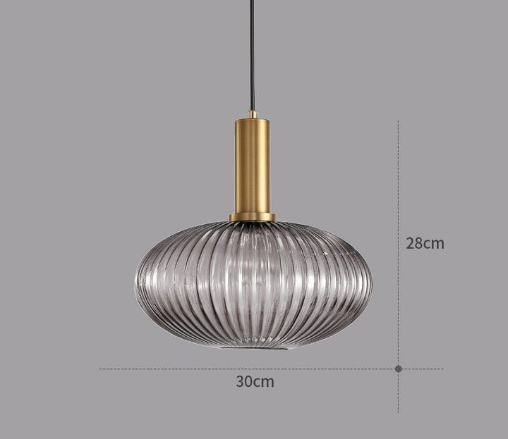 Hängeleuchte | Glas Retro Stilvoll Vintage Farbig Atmosphärisch Einzigartig-Grau-C-Luzern Mode