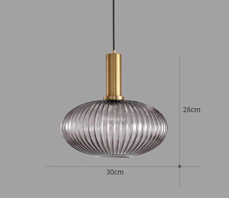 Hängeleuchte | Glas Retro Stilvoll Vintage Farbig Atmosphärisch Einzigartig-Grau-C-Luzern Mode