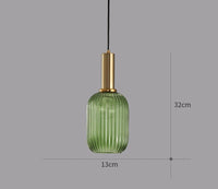 Hängeleuchte | Glas Retro Stilvoll Vintage Farbig Atmosphärisch Einzigartig-Grün-A-Luzern Mode