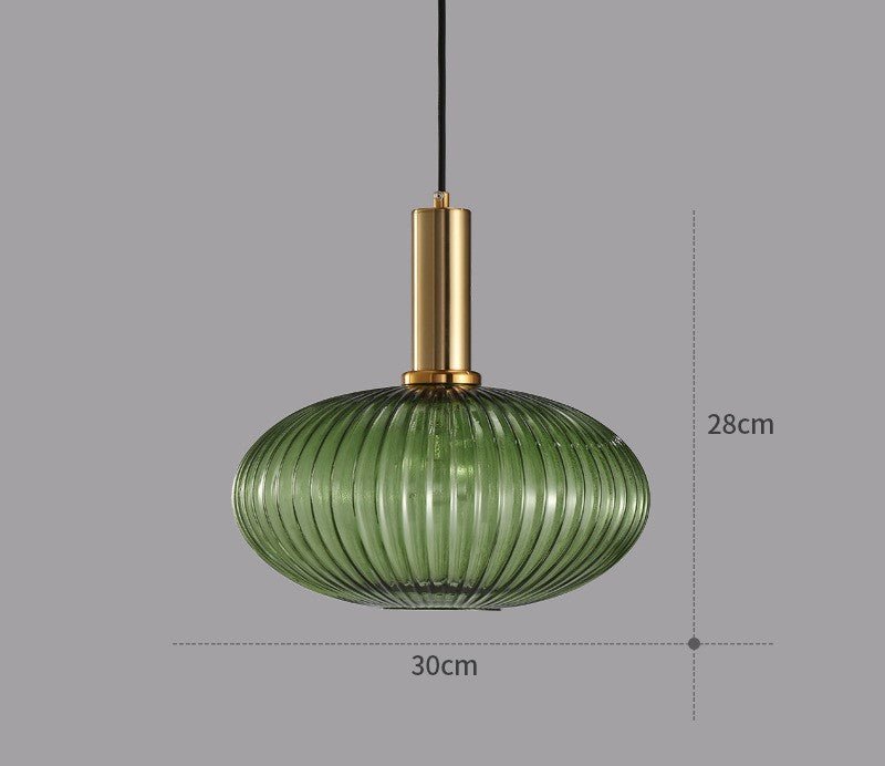 Hängeleuchte | Glas Retro Stilvoll Vintage Farbig Atmosphärisch Einzigartig-Grün-C-Luzern Mode
