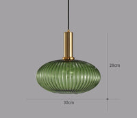 Hängeleuchte | Glas Retro Stilvoll Vintage Farbig Atmosphärisch Einzigartig-Grün-C-Luzern Mode
