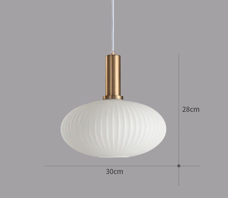 Hängeleuchte | Glas Retro Stilvoll Vintage Farbig Atmosphärisch Einzigartig-Weiß-C-Luzern Mode