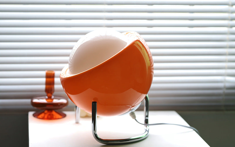 Orange Tischlampe | Retro Stilvoll Einzigartig Stimmungsvolles Glas LED Nachhaltig-Luzern Mode