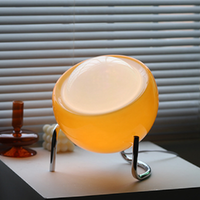 Orange Tischlampe | Retro Stilvoll Einzigartig Stimmungsvolles Glas LED Nachhaltig-Luzern Mode