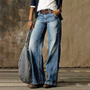 Damen Jeans mit weitem Bein - Modische Freizeitjeans-Hellblau-XS-Luzern Mode
