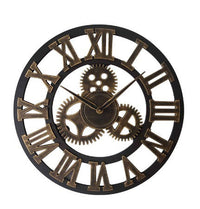 Industrielle Wanduhr | Holz | Retro | Römische Zahlen | Massiv-Braun-Schwarz-Luzern Mode