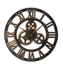 Industrielle Wanduhr | Holz | Retro | Römische Zahlen | Massiv-Braun-Schwarz-Luzern Mode