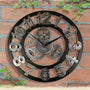 Industrielle Wanduhr | Holz | Retro | Römische Zahlen | Massiv-Silber-Schwarz-Luzern Mode