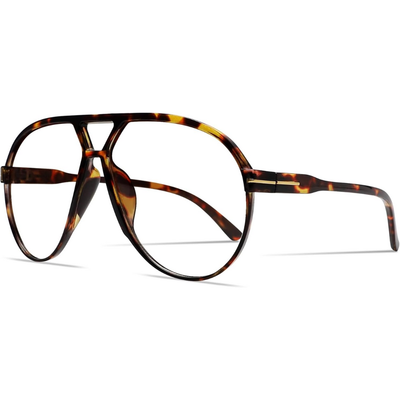 Herrenmode: Trendige Oversized Sonnenbrille für stilbewusste Männer-Schildpatt-Klar-Luzern Mode