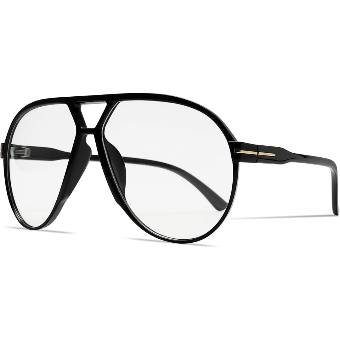Herrenmode: Trendige Oversized Sonnenbrille für stilbewusste Männer-Schwarz-Klar-Luzern Mode