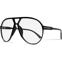 Herrenmode: Trendige Oversized Sonnenbrille für stilbewusste Männer-Schwarz-Klar-Luzern Mode