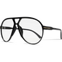Herrenmode: Trendige Oversized Sonnenbrille für stilbewusste Männer-Schwarz-Klar-Luzern Mode