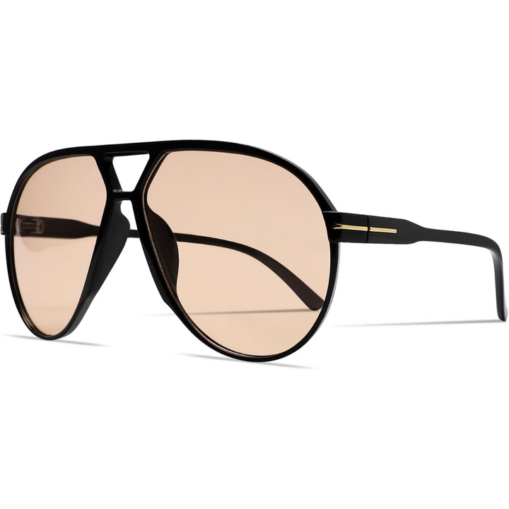 Herrenmode: Trendige Oversized Sonnenbrille für stilbewusste Männer-Schwarz-Pfirsich-Luzern Mode