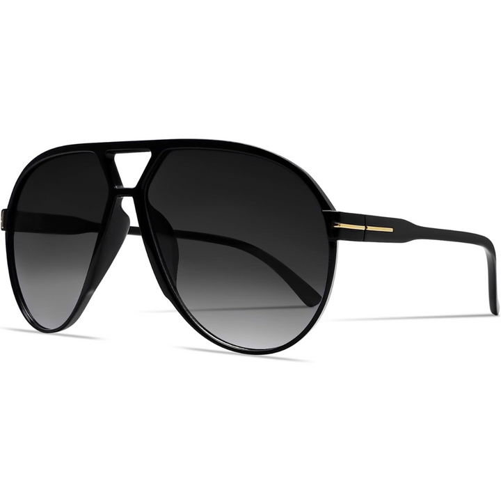 Herrenmode: Trendige Oversized Sonnenbrille für stilbewusste Männer-Schwarz-Schwarz-Luzern Mode