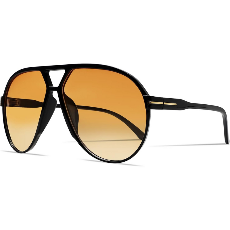 Herrenmode: Trendige Oversized Sonnenbrille für stilbewusste Männer-Schwarz-Verlauf Orange-Luzern Mode