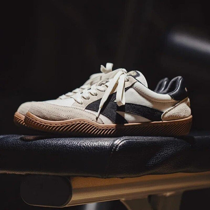Herren Sneakers | Retro | Zweifarbig | Niedrig | '80er Stil | Schnürsenkel-39-Luzern Mode