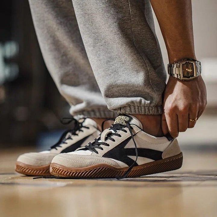 Herren Sneakers | Retro | Zweifarbig | Niedrig | '80er Stil | Schnürsenkel-Luzern Mode