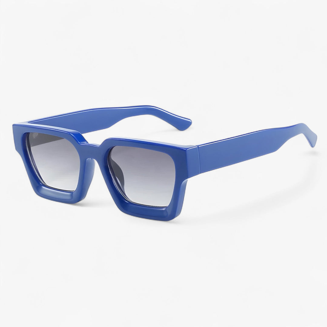 Herren Sonnebrille | Retro | Eckig | UV400 | Kunststoff | Stabil-Blau Grau-Luzern Mode