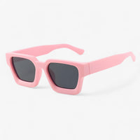 Herren Sonnebrille | Retro | Eckig | UV400 | Kunststoff | Stabil-Rosa Grau-Luzern Mode