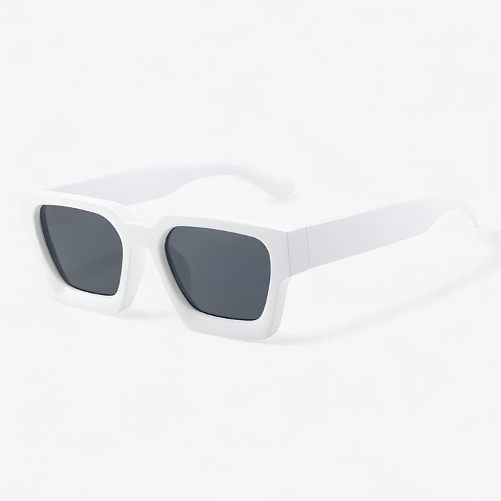 Herren Sonnebrille | Retro | Eckig | UV400 | Kunststoff | Stabil-Weiß Grau-Luzern Mode