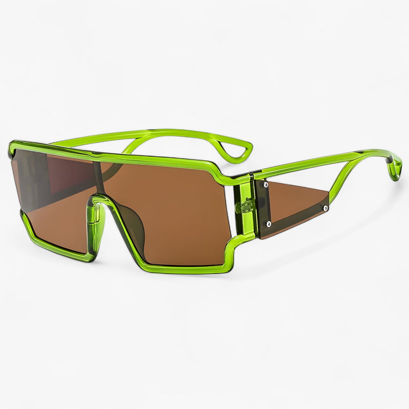 Sonnenbrille | Retro | Unisex | Dunkel Getönt | UV-Schutz | Leicht-Grün-Luzern Mode