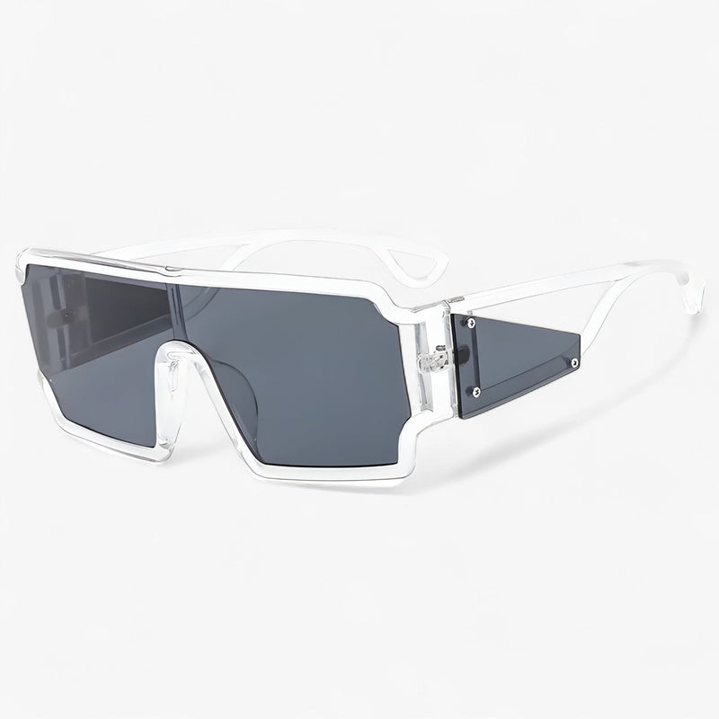 Sonnenbrille | Retro | Unisex | Dunkel Getönt | UV-Schutz | Leicht-Weiß-Luzern Mode
