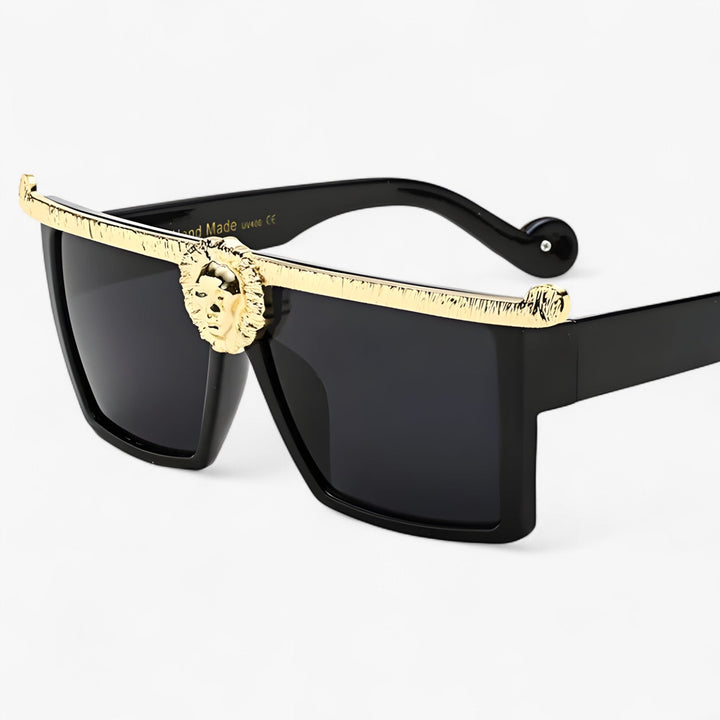 Sonnenbrille | Retro | Löwenstil | Unisex | Eckig | UV400 Schutz-Schwarz-Luzern Mode