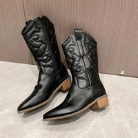 Damen Stiefeletten mit Stickerei und Reißverschluss-Luzern Mode
