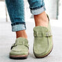 Schweden Sandalen | Unisex | Slipper | Vegan | Einfärbig | Orthopädisch-Grün-35-Luzern Mode