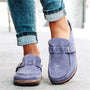 Schweden Sandalen | Unisex | Slipper | Vegan | Einfärbig | Orthopädisch-Lila-35-Luzern Mode