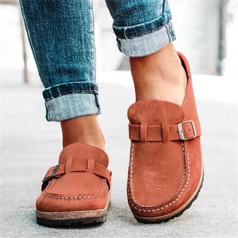 Schweden Sandalen | Unisex | Slipper | Vegan | Einfärbig | Orthopädisch-Orangerot-35-Luzern Mode