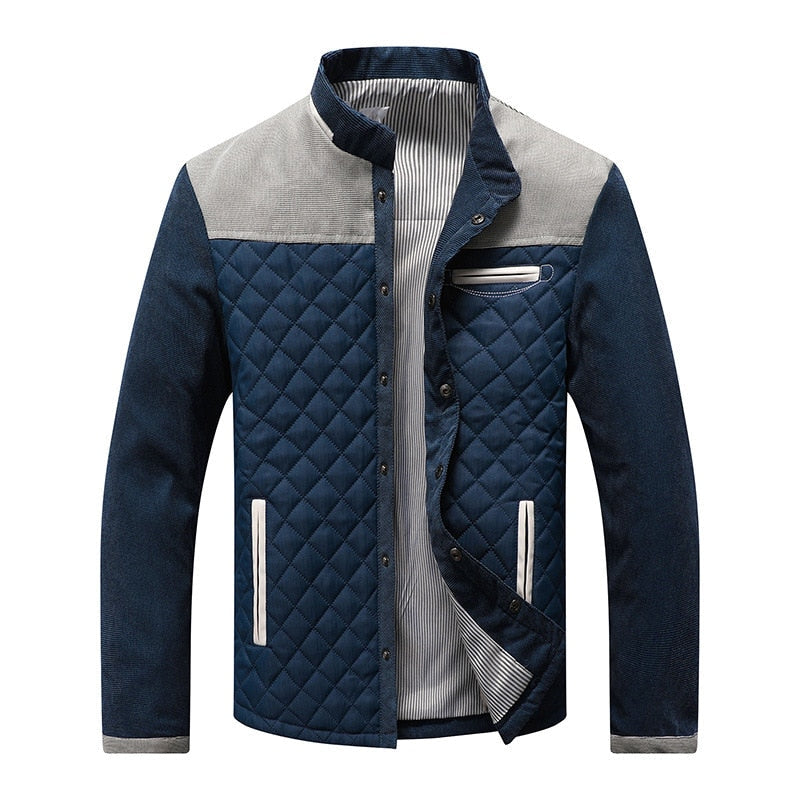 Herren Windjack | Retro | Stehkragen | Zweifarbig | Knopfleiste-Luzern Mode
