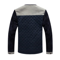 Herren Windjack | Retro | Stehkragen | Zweifarbig | Knopfleiste-Blau Grau-S-Luzern Mode