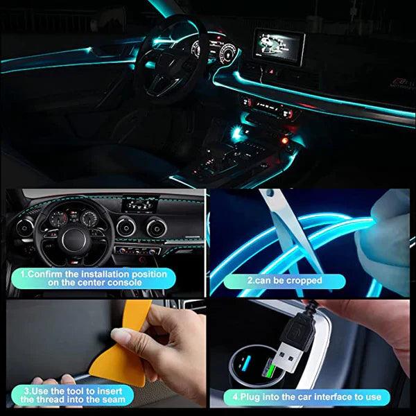 RGB Auto-Innenbeleuchtung | LED-Streifen | Anpassbar | USB | Sicher-Luzern Mode