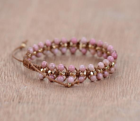 Rhodonit Armband | Verstellbar Handgefertigt Stilvoll Heilend Heilend-Luzern Mode