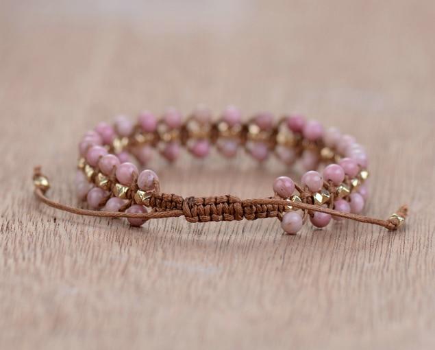 Rhodonit Armband | Verstellbar Handgefertigt Stilvoll Heilend Heilend-Luzern Mode