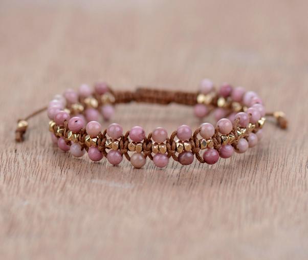 Rhodonit Armband | Verstellbar Handgefertigt Stilvoll Heilend Heilend-Luzern Mode