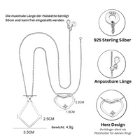 Halskette | Herz Anhänger Ringhalter Silber Langlebig Vielseitig-Luzern Mode
