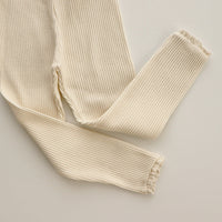 Damen Rippenstrick Leggings - Bequeme Freizeitmode-Beige-0-6 monate 66 cm-Luzern Mode