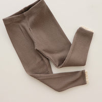Damen Rippenstrick Leggings - Bequeme Freizeitmode-Kaffee-0-6 monate 66 cm-Luzern Mode