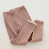 Damen Rippenstrick Leggings - Bequeme Freizeitmode-Rosa-0-6 monate 66 cm-Luzern Mode