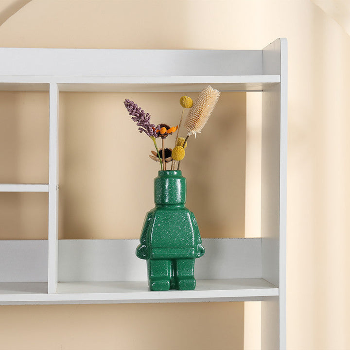 Robot Blumentopf | Keramik | Lego-Figur | Verspielt | Nachhaltig | Stabil-Luzern Mode
